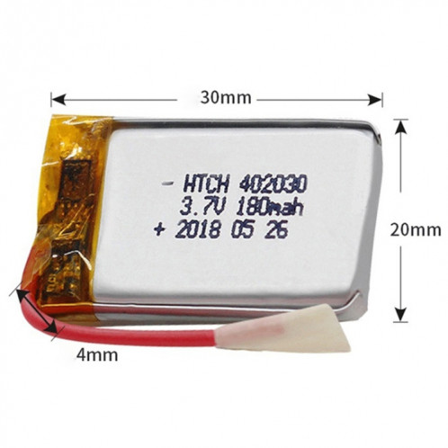 2 pièces de remplacement de batterie Li-polymère 402030 180 mAh, Remarque importante : pour les batteries au lithium, seuls des moyens d'expédition sécurisés vers l'Union européenne (27 pays), le Royaume-Uni, SH6615933-04