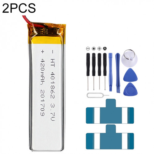 2 pièces de remplacement de batterie Li-polymère 401862 420 mAh, Remarque importante : pour les batteries au lithium, seuls des moyens d'expédition sécurisés vers l'Union européenne (27 pays), le Royaume-Uni, SH6616204-04