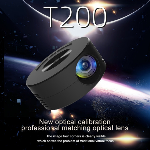Mini projecteur LED T200 1500LM 1920x1080P (noir) SH301A685-08