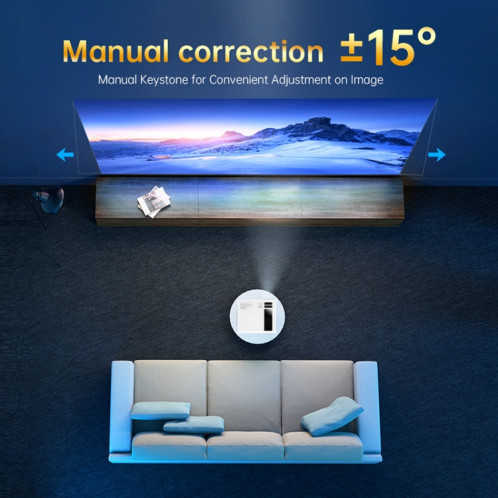 Y6 190ANSI 1024x600P Support de projecteur LED Miroir d'écran (Blanc) SH601A401-08
