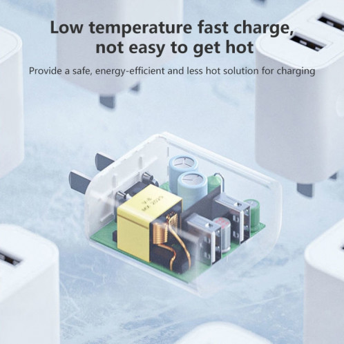 Chargeur double port USB REMAX Jane Series RP-U35 2.1A, spécification : (blanc) SR902A478-07