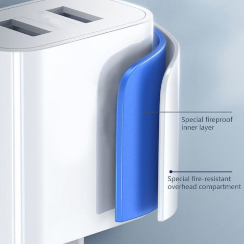 Chargeur double port USB REMAX Jane Series RP-U35 2.1A, spécification : (blanc) SR902A478-07