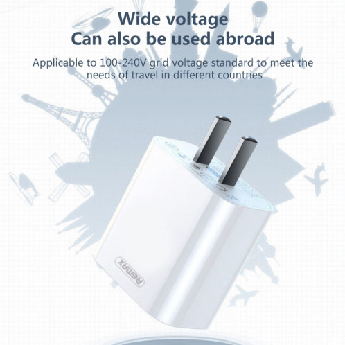 Chargeur double port USB REMAX Jane Series RP-U35 2.1A, spécification : (blanc) SR902A478-07