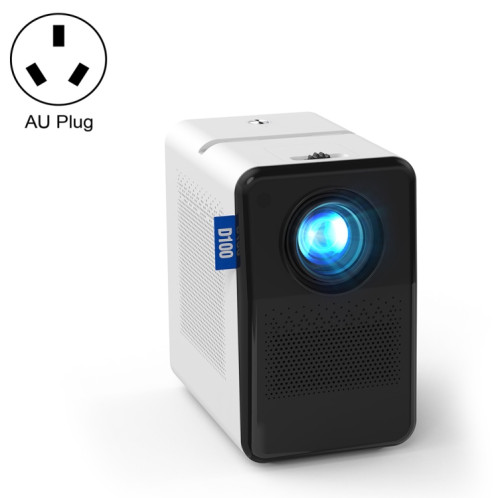 D100 180 ANSI Lumens Mini LED + LCD Smartphone Projecteur de mise en miroir d'écran sans fil, type de prise : prise AU (blanc) SH904A1877-07