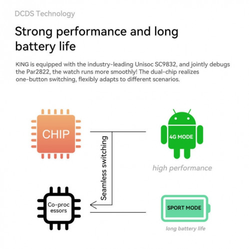 ROGBID KING Écran 1,75 pouces 4G LTE Montre intelligente Android 9.1OS 4 Go + 128 Go (Noir) SR702A830-010
