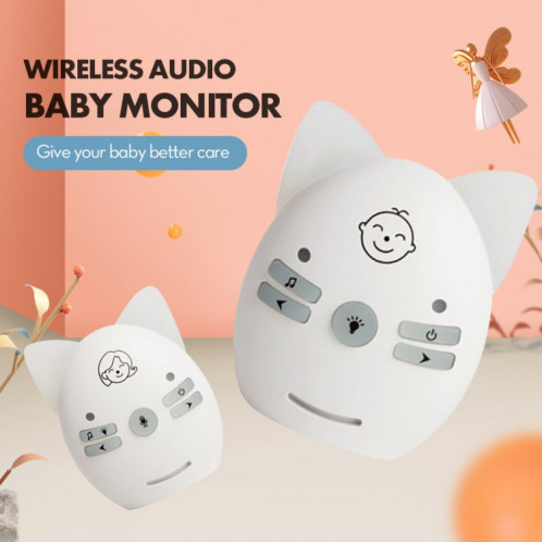 Moniteur audio sans fil pour bébé prenant en charge la surveillance vocale + interphone + veilleuse sans batterie, type de prise : (rose). SH603B231-08