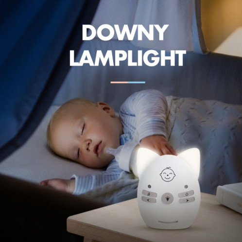 Moniteur audio sans fil pour bébé prenant en charge la surveillance vocale + interphone + veilleuse sans batterie, type de prise : (bleue). SH603C1582-08