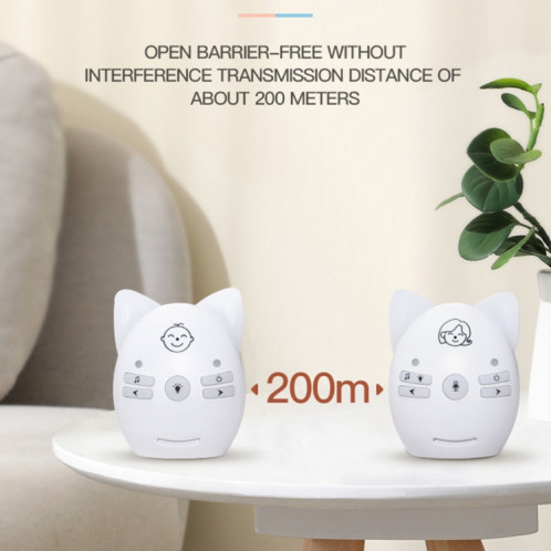 Moniteur audio sans fil pour bébé prenant en charge la surveillance vocale + interphone + veilleuse sans batterie, type de prise : (rose). SH603B231-08