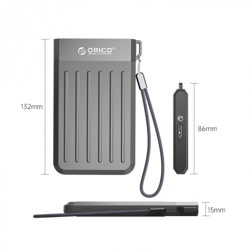 Boîtier de disque dur ORICO 2,5 pouces USB3.1 Gen1 Type-C (gris) SO201B1920-07