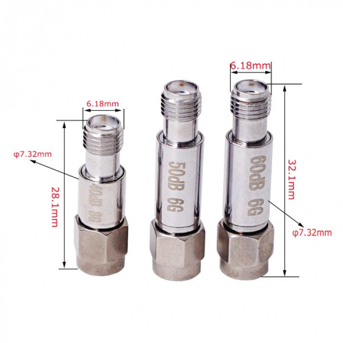 Atténuateur SMA 40dBi Connecteurs fixes coaxiaux DC-6GHz SMA SH0312670-05