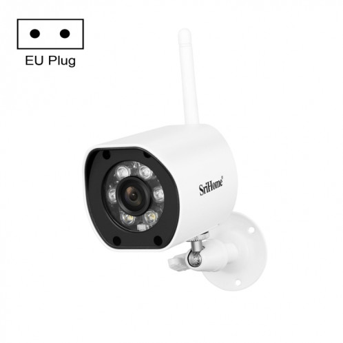 SriHome SH034 5.0MP Mini Dual 2.4 / 5G WiFi Extérieur IP66 Surveillance vidéo étanche Couleur Vision nocturne Sécurité CCTV Cam, Type de prise: Prise UE (Blanc) SH502A1496-015