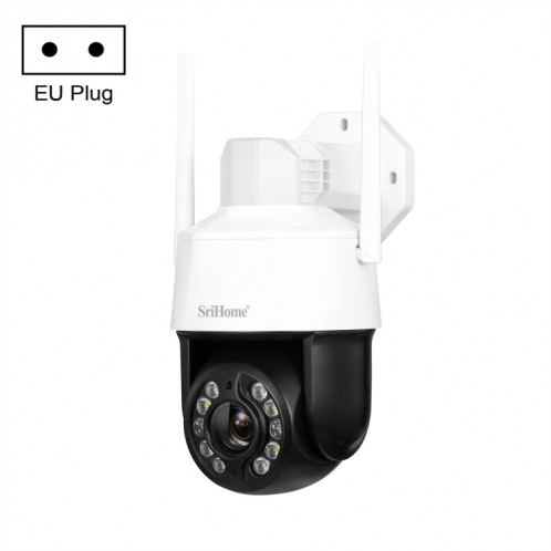 SriHome SH041 5.0MP 20X Zoom Optique 2.4G/5G WiFi IP66Étanche AI Suivi Automatique H.265 Surveillance Vidéo, Type de Prise: Prise UE (Blanc) SH802A630-015