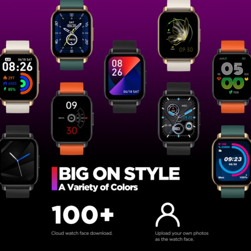 Zeblaze Btalk 1,86 pouces grand écran couleur appels vocaux santé et fitness montre intelligente (noir) SZ401A438-07