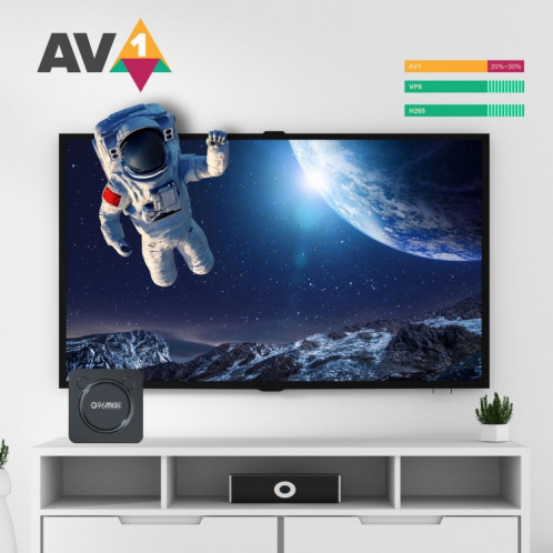 G96max Smart 4K HD Android 11.0 TV Box, Amlogic S905W2 Quad Core ARM Cortex A35, Prise en charge WiFi double bande, HDMI, RJ45, Capacité : 4 Go + 64 Go () SH403A1534-010