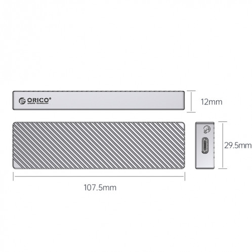 ORICO M212C3-G2-SV Boîtier SSD M.2 NVMe 10 Gbit/s (Argent) SO501C1707-08