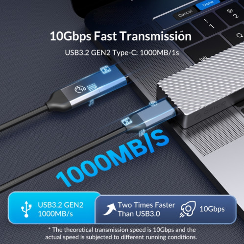 ORICO M212C3-G2-SV Boîtier SSD M.2 NVMe 10 Gbit/s (Argent) SO501C1707-08