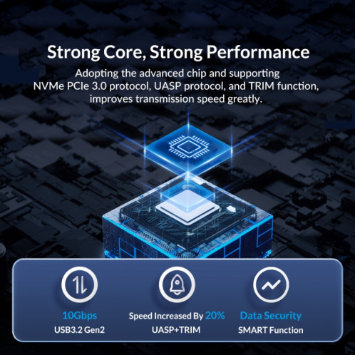 ORICO M212C3-G2-SV Boîtier SSD M.2 NVMe 10 Gbit/s (Argent) SO501C1707-08