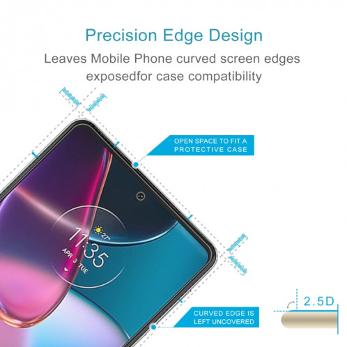50 PCS 0.26mm 9H 2.5D Film En Verre Trempé Pour Motorola Edge + 5G UW SH94021030-06