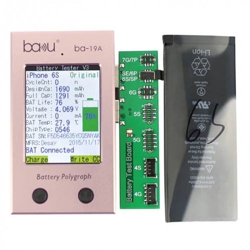 BAKU ba-19 Série Batterie Polygraphe pour Batterie iPhone (Or Rose) SB401A1892-07