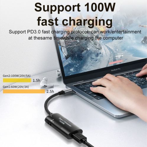 Adaptateur multifonction DC5521/5525 + Type-C + USB femelle vers Type-C SH65011507-08