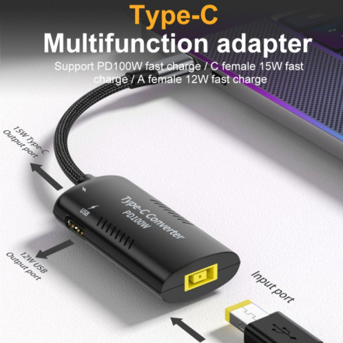 Adaptateur multifonction DC7406 + Type-C + USB femelle vers Type-C SH65021788-08