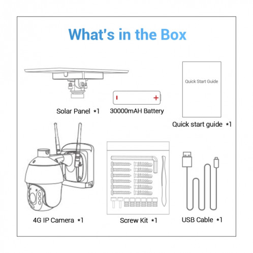 ESCAM QF724 3MP 24h Enregistrement Cloud Storage PT 4G PIR Alarme Caméra IP avec Panneau Solaire, Bandes de Signal US SE22011549-014