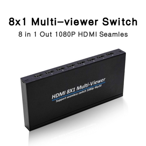 NK-818 HDMI 8x1 Multi-Viewer prend en charge le commutateur sans couture 1080P, prise US SH63501616-07