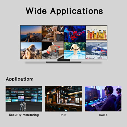 NK-818 HDMI 8x1 Multi-Viewer prend en charge le commutateur sans couture 1080P, prise US SH63501616-07
