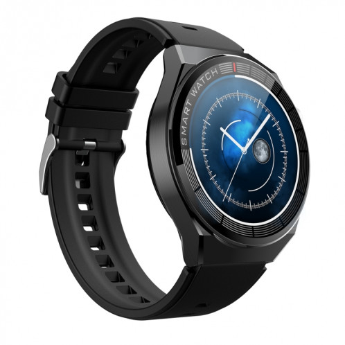 Montre intelligente GW69 Plus, prise en charge des appels BT/fréquence cardiaque/tension artérielle/oxygène sanguin (noir + bracelet en silicone noir) SH701A882-011