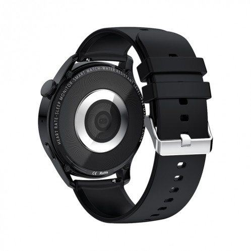 Montre intelligente GW69, prise en charge des appels BT/fréquence cardiaque/pression artérielle/oxygène sanguin (noir + bracelet en silicone noir) SH901C1050-019