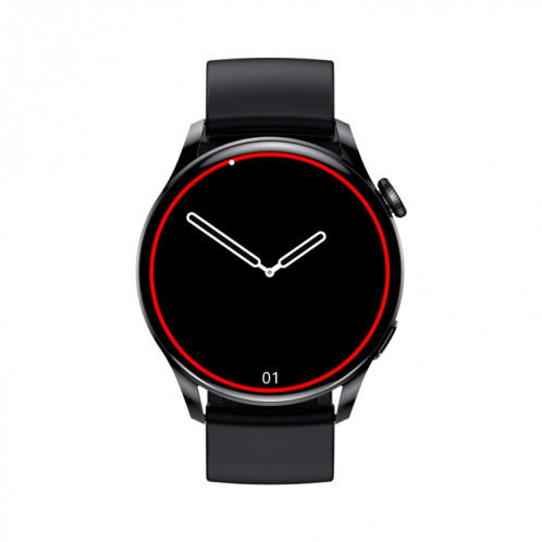 Montre intelligente GW69, prise en charge des appels BT/fréquence cardiaque/pression artérielle/oxygène sanguin (noir + bracelet en silicone noir) SH901C1050-019