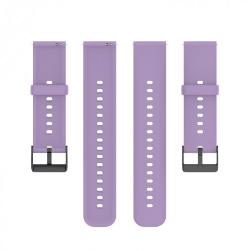 Pour Realme Watch 3 Bracelet de montre en silicone souple de couleur unie (violet clair) SH601H1686-07