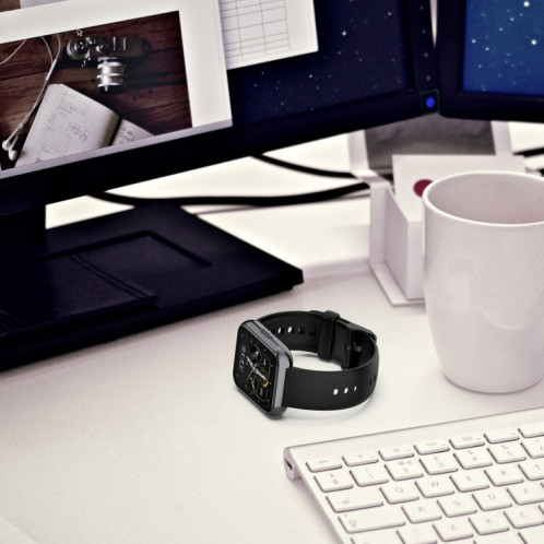 Pour Realme Watch 3 Bracelet de montre en silicone souple de couleur unie (noir) SH601D1022-07