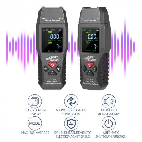 Détecteur de rayonnement électromagnétique portable SmartSensor AS1392 (bleu) SH201B761-08