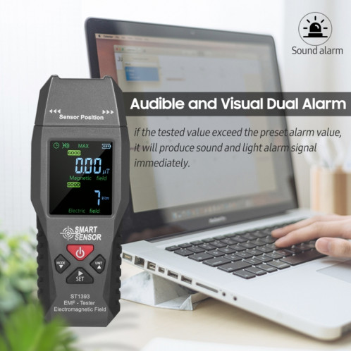Détecteur de rayonnement électromagnétique portable SmartSensor AS1392 (bleu) SH201B761-08