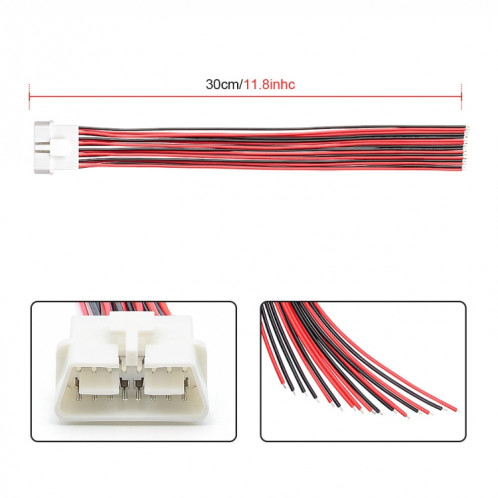 30cm 16Pin Câble d'extension de borne fixe Fiche mâle SH0803646-04