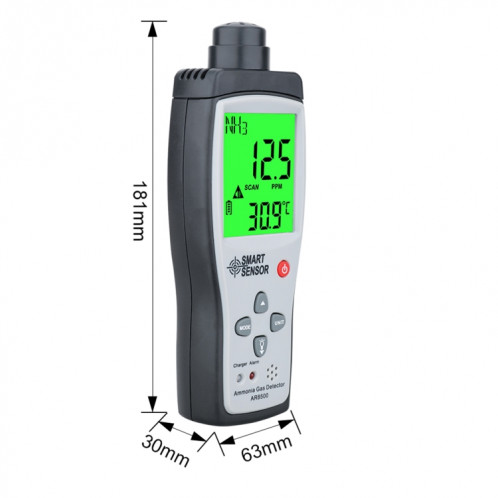 SmartSensor AR8500 Détecteur portable de gaz ammoniac NH3 SH6715811-07