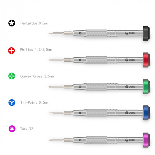 2UUL Pentalobe 0.8mm Tournevis Flyshaft Coloré S265011062-06