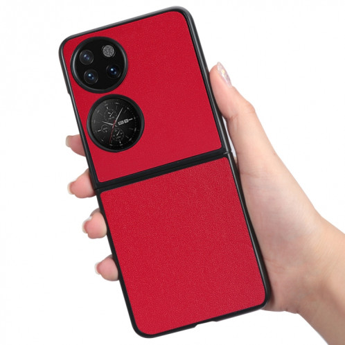 Pour Huawei P50 Pocket Plain Skin Litchi Texture Phone Case (Rouge) SH701E540-06