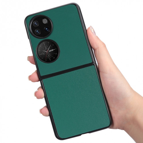 Pour Huawei P50 Pocket Plain Skin Litchi Texture Phone Case (Vert) SH701F278-06