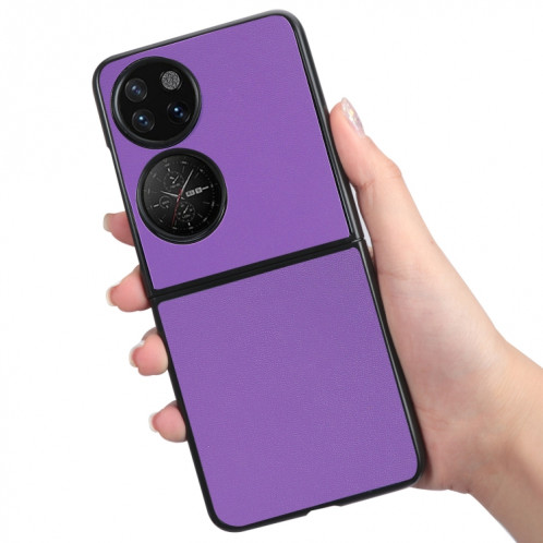 Pour Huawei P50 Pocket Plain Skin Litchi Texture Phone Case (Violet) SH701G556-06