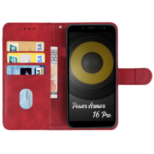 Pour étui de téléphone en cuir Ulefone Power Armor 16 Pro (rouge) SH708A1545-06