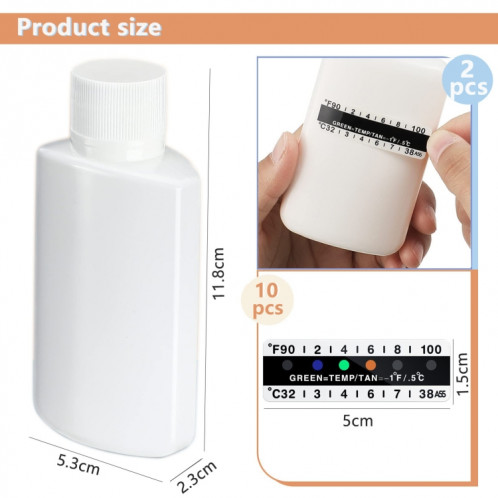 H01233 Lot de 12 bouteilles de détection d'urine portables SH6851167-06
