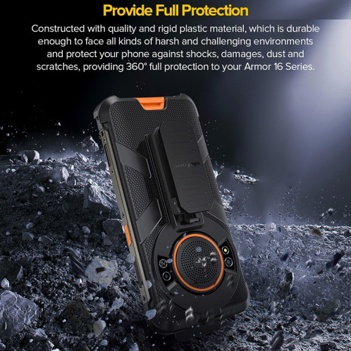 Pour Ulefone Power Armor 16 Pro Ulefone Back Clip Phone Case with Mousqueton (Noir) SU401A495-07