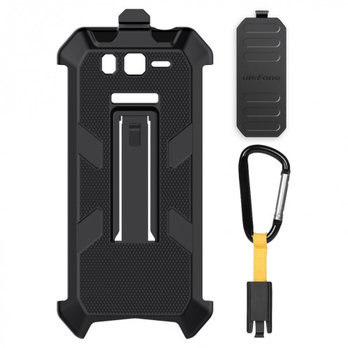 Pour Ulefone Armor 20WT Étui de téléphone à clip arrière Ulefone avec mousqueton (noir) SU403B500-07