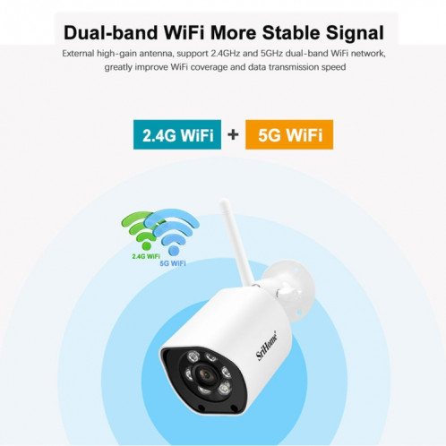 Caméra de surveillance extérieure WiFi SriHome SH034C 4.0MP AI humanoïde () SS101B485-012