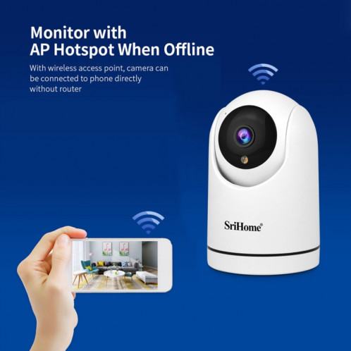 Caméra de surveillance panoramique SriHome SH042 2.0MP 1080P HD AI WiFi () SS301B1937-011