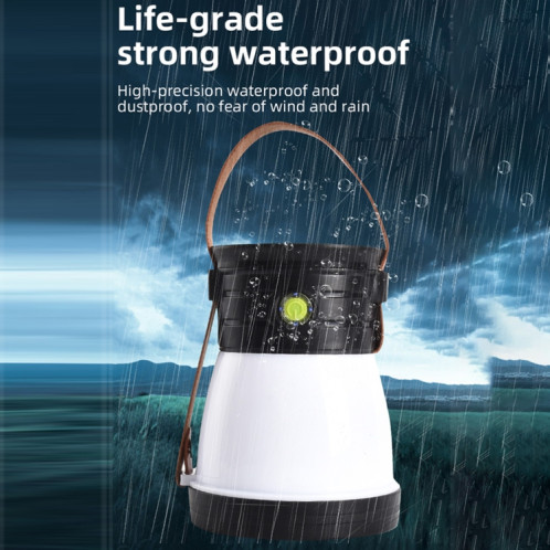 Lampe de poche de camping d'urgence solaire rechargeable portable multifonction USB (noir) SH201A129-07