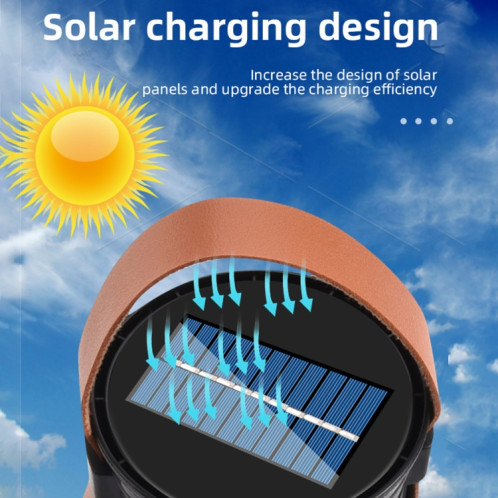 Lampe de poche de camping d'urgence solaire rechargeable portable multifonction USB (noir) SH201A129-07