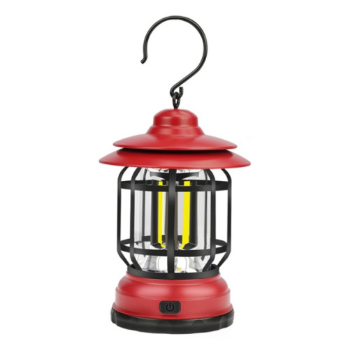 Lanterne de tente de camping portable rétro suspendue, type : chargement USB (rouge). SH202C1782-09